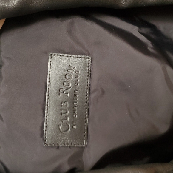 Mens club room by charter club leather boomer jacket coat xl - Picture 3 of 10